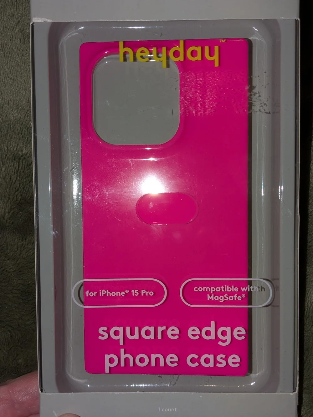 heyday Hot Pink Square Edge MagSafe Phone Case for iPhone 15 Pro